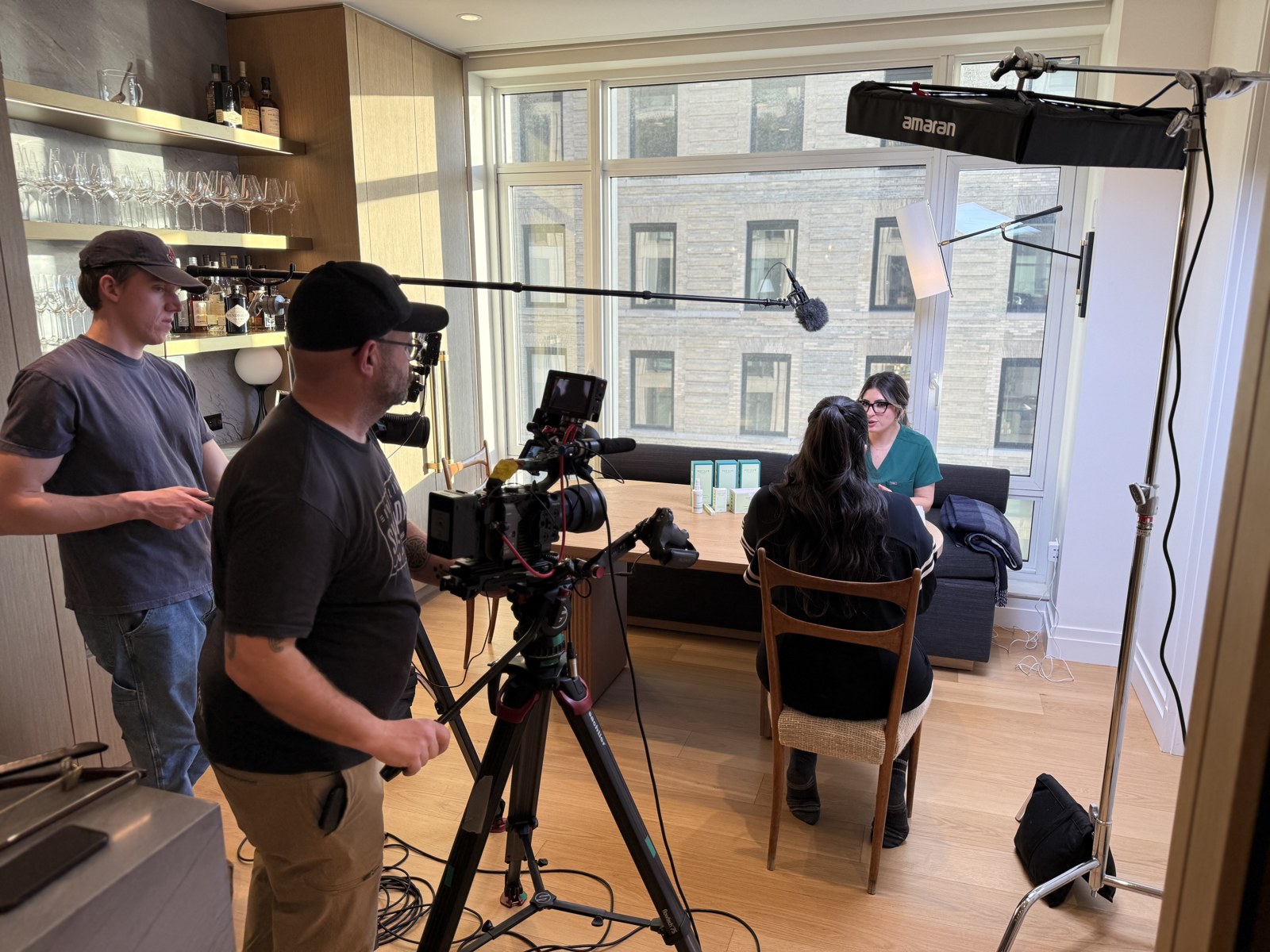 Stagecoach crew filming a Peep Club product interview
