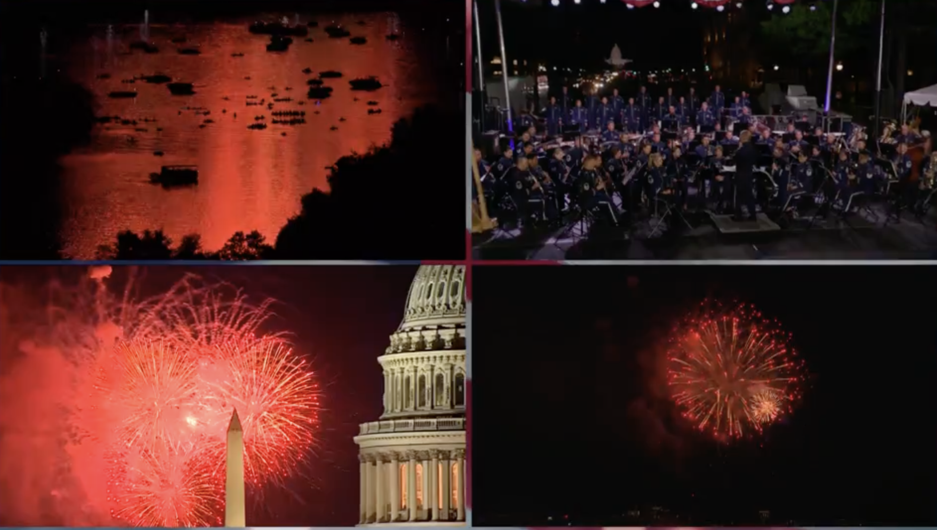 Multi-camera fireworks coverage over the National Mall