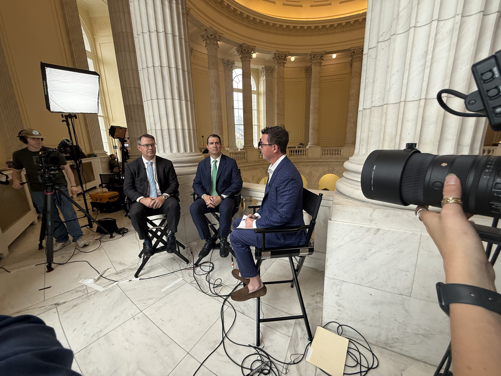 Interview shoot inside a Capitol Hill rotunda