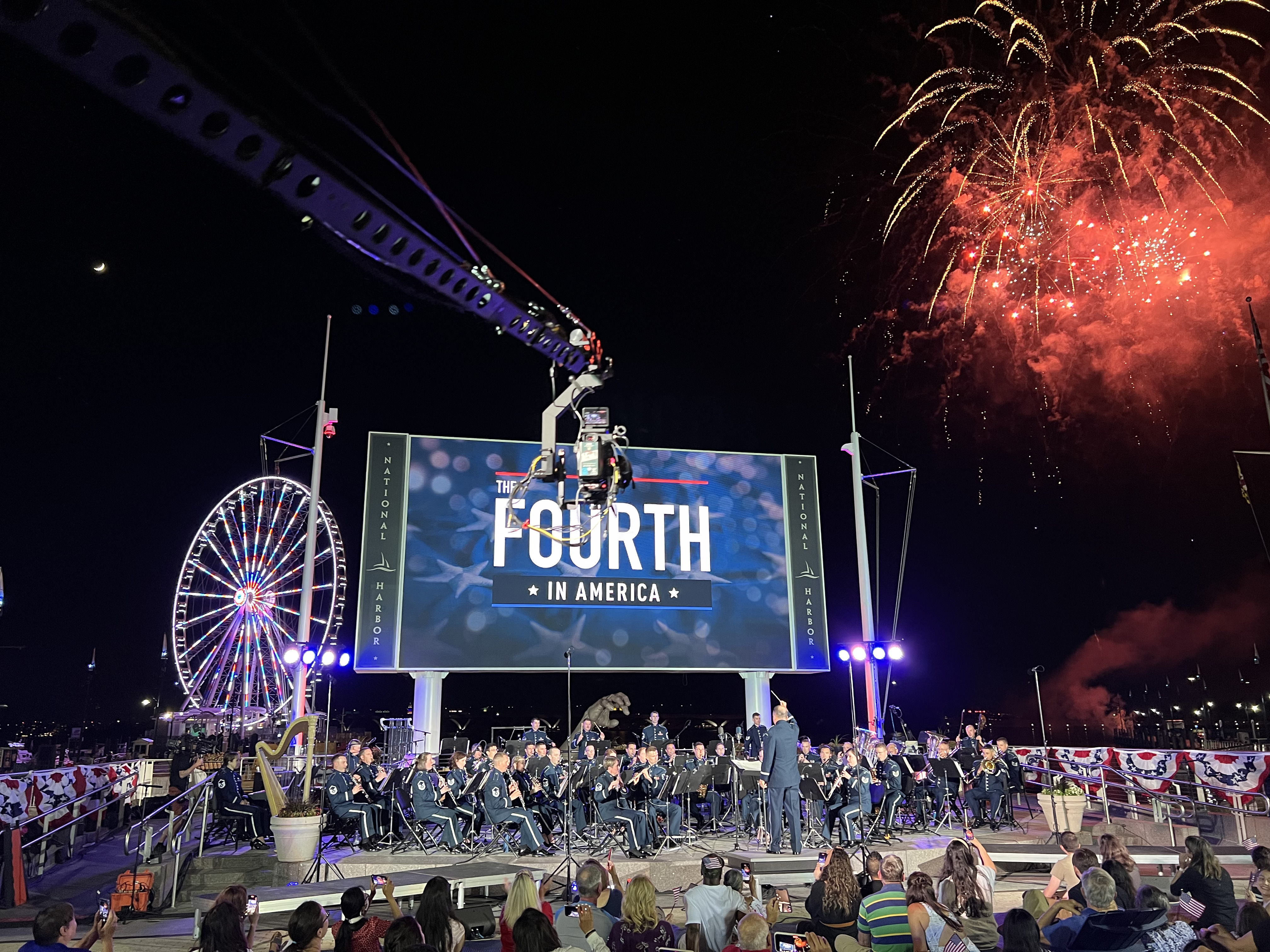 Fourth in America stage and fireworks at National Harbor